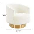 thumbnail image 7 of Maklaine 17.7" Transitional Velvet Swivel Accent Chair in Cream, 7 of 7