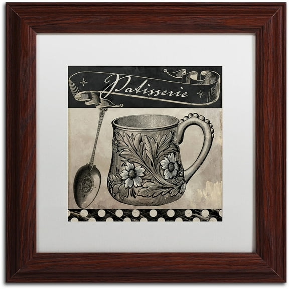 Trademark Fine Art "Bistro Parisienne III" Canvas Art by Color Bakery White Matte, Wood Frame