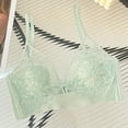 thumbnail image 2 of Loopsun Plus Size Bras for Women, French Underwear Rabbit Ear Summer Thin Lace Womens Strapless Gathering Bra Blue S/M, 2 of 3