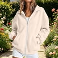 thumbnail image 2 of Zip Up Sweatshirt Women Casual Loose Fit Long Sleeve Jacket with Pockets Full Zip Front Lightweight Outerwear for Daily Wear, 2 of 8