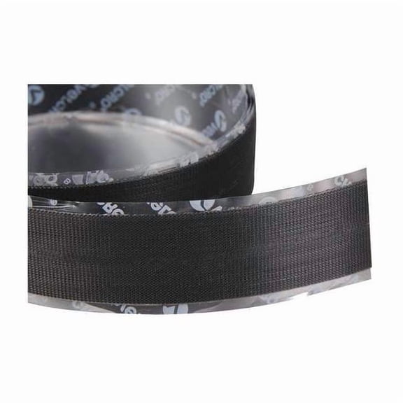 Velcro Brand Reclosable Fastener, Rubber Adhesive, 75 ft, 1 in W, Black 161151