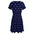 thumbnail image 5 of White Free Polka Dots on Navy Blue Background Women's Dress Short Sleeve Summer Sundress Summer Women Clothes, 5 of 7
