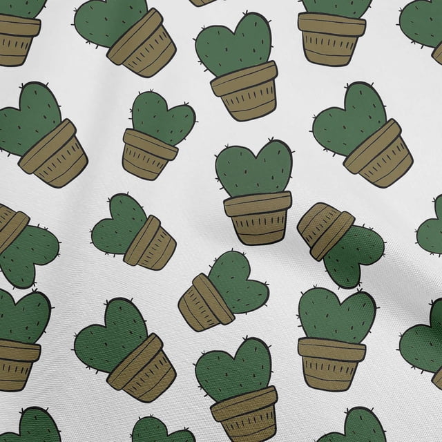 oneOone Polyester Lycra Dark Green Fabric Cactus Sewing Craft Projects Fabric Prints By Yard 56 Inch Wide
