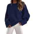 thumbnail image 1 of Suéter PRETTYGARDEN Navy Oversized Cuello Redondo Peludo XL, 1 of 8