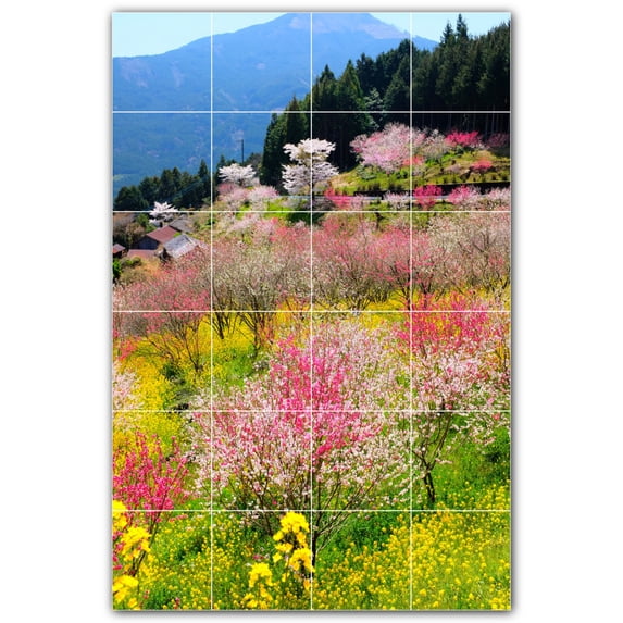 Picture-Tiles.com: Spring Ceramic Tile Wall Mural WAL500947-46L. 32"W x 48"H using (24) 8" x 8" Ceramic Tiles-Satin Finish