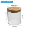 thumbnail image 2 of Uxcell 27 oz Tarro de vidrio con tapa de bambú hermética Contenedor de cocina de vidrio Tarro de almacenamiento de alimentos claro (12x10cm), 2 of 6