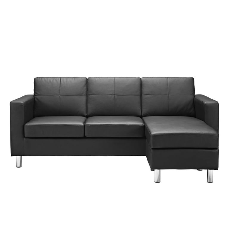 DHP Small Spaces Configurable Sectional Sofa Multiple Colors Black