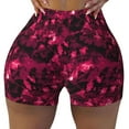 thumbnail image 2 of Fuzoiu Burgundy Tie Dye Print Women's Workout Shorts,Workout Biker Shorts Women,Exercise Fitness Shorts,Scrunch Short, Athletic Shorts for Gym Yoga Running Sport Active-XX-Large, 2 of 8