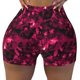 thumbnail image 2 of Balery Burgundy Tie Dye Pantalones cortos de entrenamiento estampados para mujer, sin costuras, ajustados, para gimnasio, yoga, correr, deportes, ejercicio activo, fitness.-Medium, 2 of 8