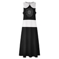 thumbnail image 4 of Adorable Black and White Faux Collar Long Dress Aesthetic clothing Woman dresses, 4 of 6
