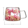 thumbnail image 3 of Clearance Glass&Bottle under $6 Double Wall Insulated Glass Cup Dried Flower Mug With Handle Creative Transparent Coffee Cups Gift For Women Mom Female, 3 of 5
