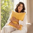 thumbnail image 7 of Yellow Striped Solid Throw Pillow with Insert, Stuffed Decorative Cushion for Sofa Couch, Bedroom Home Decor with Synthetic Fiber Fill, 7 of 7