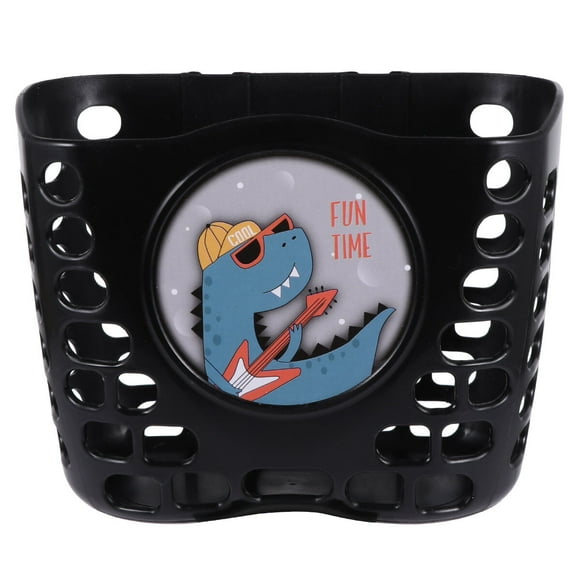 CIMAXIC Thickened Scooter Basket Children Bike Basket Plastic Front Storage Basket (Black),7.09"X5.51"X4.72"