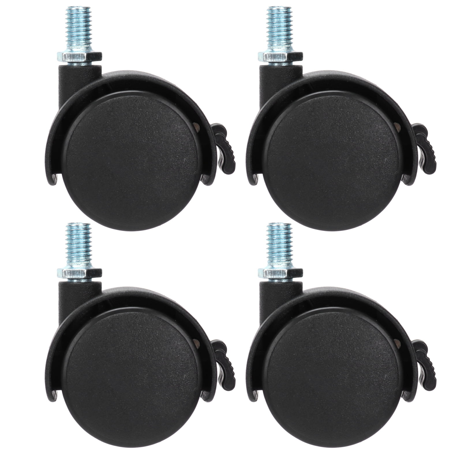 Ymiko 4Pcs PU Casters With Brake 1.5in Universal Wheel For