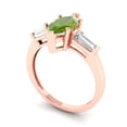 thumbnail image 2 of Three-Stone Engagement Ring for Women - 2ct Natural Peridot in 14K Rose Gold Promise Ring, 2 of 6