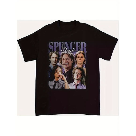 Spencer Reid Retro Tee, Spencer Reid Shirt, Unisex 90S Retro S-3XL Soft Machine Washable Distinctive Design Pure Cotton Casua