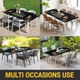thumbnail image 5 of Christmas Deer Table Cloths for 6 Foot Rectangle Tables, Winter Xmas Snowflakes Bow Tree Black Patio Waterproof Elastic Fitted Tablecloths, Washable Rectangular Table Cover for Camping, 5 of 8