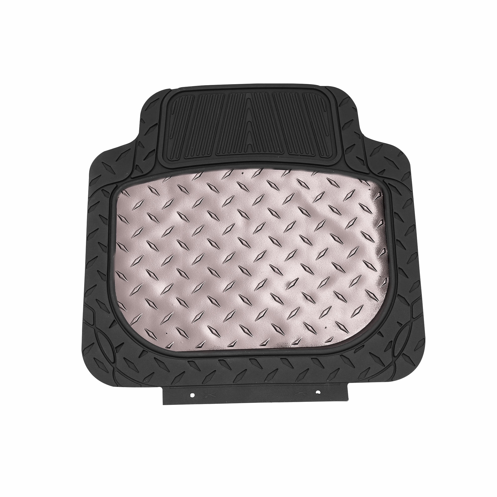 FH Group Climaproof Rubber Car Floor Mat, Universal 4pc Gray Floor Mats with Air Freshener