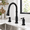 Matte Black-3 Hole with Soap Dispenser, variant on Vintkitchen Faucets With Pull Down Sprayer