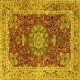 thumbnail image 1 of Ahgly Company Indoor Square Medallion Yellow Traditional Area Rugs, 6' Square, 1 of 4