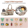 thumbnail image 5 of 8Pcs Baby Nappy Diaper Bags  Large Multifunctional Nappy Diaper Bags Set Diaper Pad Burp Cloths Khaki, 5 of 7