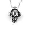 thumbnail image 2 of HOOUN Men Silver Gothic Skull Necklace Stainless Steel Chain Pendant Retro Bikers Gift-Headphone, 2 of 5