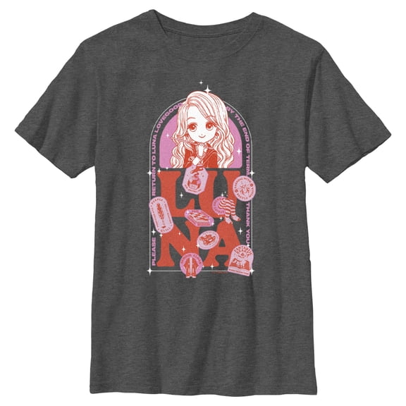 Boy's Harry Potter Anime Luna Belongings Graphic Tee Charcoal Heather Medium