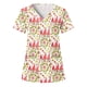 thumbnail image 1 of Pntutb, blusas con cuello en V y manga corta a la moda para mujer, blusa de bolsillo con estampado de uniforme de trabajo, tops Pntutb Pntutb-3108, 1 of 4