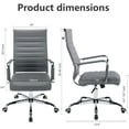 thumbnail image 2 of Office Desk Chair Leather, Conference Room Chairs with Wheels, Executive Modern High Back Ergonomic Swivel Rolling Ribbed Computer Chair, 2 of 13