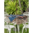 thumbnail image 3 of Outdoor Tablecloth with Umbrella Hole for Patio/Picnic/Party/Camping, Wooden Star Vintage Waterproof Table Cloth Round Cover Washable, Country American Flag Star Rustic (Dia 60"), 3 of 9
