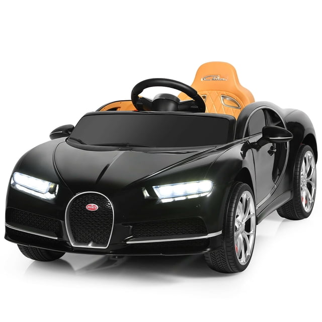 Costway 12V Licensed Bugatti Chiron Kids Ride On Car RC w/Storage Box&MP3 Black