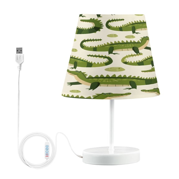 Ryvnso LED Bedside Table Lamp Cute Crocodile Bedroom Desk Lamps Nightstand Lampshade M