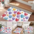 thumbnail image 5 of 2x3 Ft Entryway Area Rug, Colorful Love Heart Kitchen Rug Runner Washable Floor Mat, Blue Purple Red Modern Art Non Slip Indoor Door Mat Throw Carpet for Bathroom Living Room Bedroom, 5 of 8