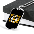 thumbnail image 3 of Live Rire Écorce Plaine Collier Jaune en Acier Inoxydable Ou 18k or Chien Tag 24" Chaîne, 3 of 8