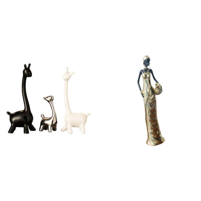 Estatua de alce y ciervo,Estatua de jirafa de cerámica,adorno moderno para decoración del hogar,Figura de escritorio,Artesanía de escritorio con figuras africanas coleccionables,Estatua de
