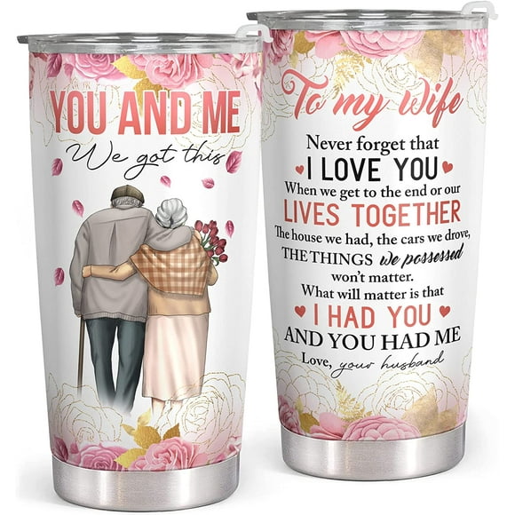 Cadeaux pour Femme de Mari - Cadeaux de la Saint-Valentin, Cadeaux de la Saint-Valentin pour Elle, Femme - Cadeaux Romantiques d'Anniversaire pour Femme, Cadeaux Je t'Aime pour Elle - à Ma Femme Gobelet de la Saint-Valentin 20Oz