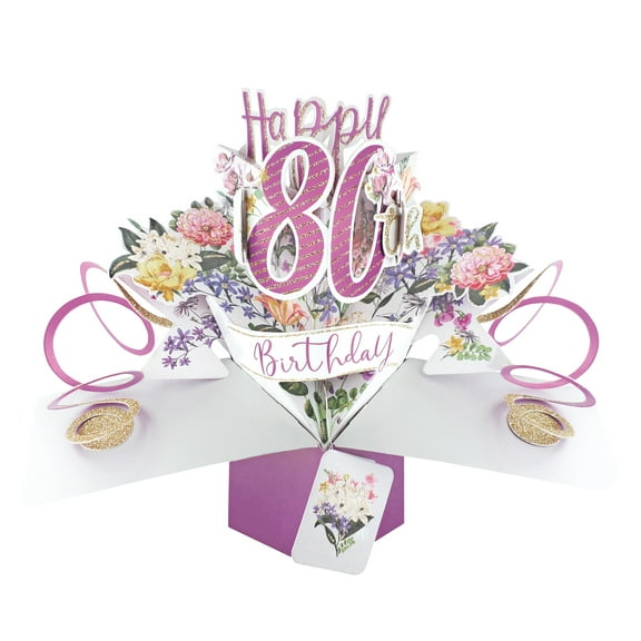 Pop-Up Greeting Card – 80th Birthday (Milestone Birthday)