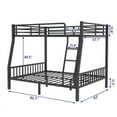 thumbnail image 5 of Full XL over Queen Bunk Bed, Heavy Duty Metal Bunk Bed with Safety Guardrail & PVC-covered Ladder for Adults, Teens and Kids (Black), 5 of 10