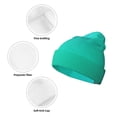thumbnail image 3 of Hirioo Turquoise Light Blue for Men's Knit Cuffed Beanie for Outdoor Activities Unisex, 3 of 6