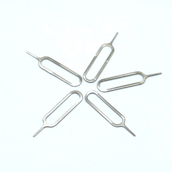 (10 Pack) iFlash Sim Card Tray Remover Eject Pin Key Tool for iPhone iPad Samsung Galaxy Smart Phone/Tablet and More (Silver)