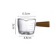 thumbnail image 2 of Jarra de leche de vidrio con mango de madera simple, salsera doméstica con escala, 2 of 5