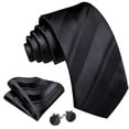 thumbnail image 2 of Set de Corbata de Seda a Rayas Barry.Wang, 150 cm de Longitud, 2 of 5