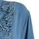thumbnail image 5 of Blusa holgada tipo túnica con botones y encaje, cuello en V, manga larga y enrollable, talla grande para mujer, 5 of 5