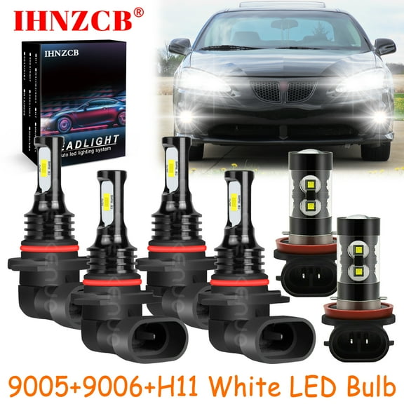 IHNZCB for Pontiac Grand Prix 2004-2008 White Led Headlights Bulb High Low Beam Fog Light,9005 9006 H11,HKB,Y02