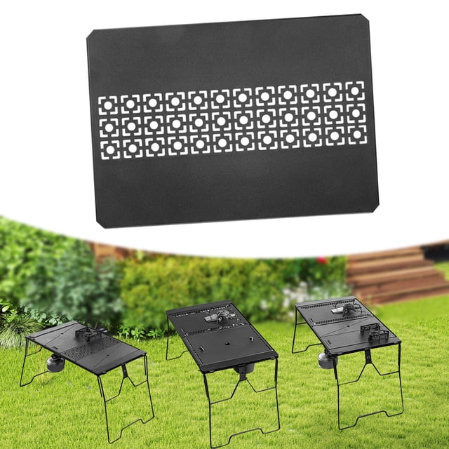 Tablero de mesa de parrilla de hierro, tablero de conexión, equipo de camping de mesa, muebles de picnic al aire libre de fácil instalación, placa de Estilo F