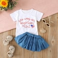 thumbnail image 2 of Futezty Girls Summer Outfits, 4th of July Baby Girl Outfits Kids Little Girls Shorts Clothing Set, 12 18 24 Months 2T 3T 4T 5T Tie-up Pleated Camisole with Ripped Denim Shorts Summer 2-piece Outfit, 2 of 8