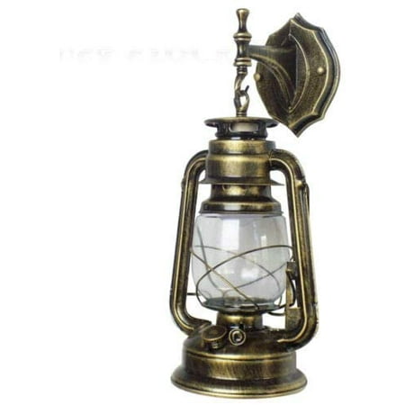 

Fetcoi Retro Lantern Wall Lamp Sconce Light Holder Fixture Porch Light Lamp Antique Wall Lighting Outdoor Indoor Plastic Lamp Shade E27(Green bronze)
