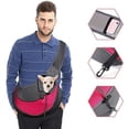 thumbnail image 1 of Bolsa de transporte para perros Bolsa de hombro ajustable para cachorros y gatos Bolsa de viaje para animales pequeños Bolso para perros con bolsa de malla transpirable Bolsa portátil para perros para mercado al aire libre (rojo) JM, 1 of 5