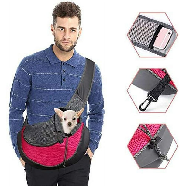 Bolsa de transporte para perros Bolsa de hombro ajustable para cachorros y gatos Bolsa de viaje para animales pequenos Bolso para perros con bolsa de malla transpirable Bolsa portatil para perros para