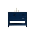 thumbnail image 3 of Elegant Decor Aubrey 42" Steel and Solid Wood Single Bathroom Vanity in Blue, 3 of 8